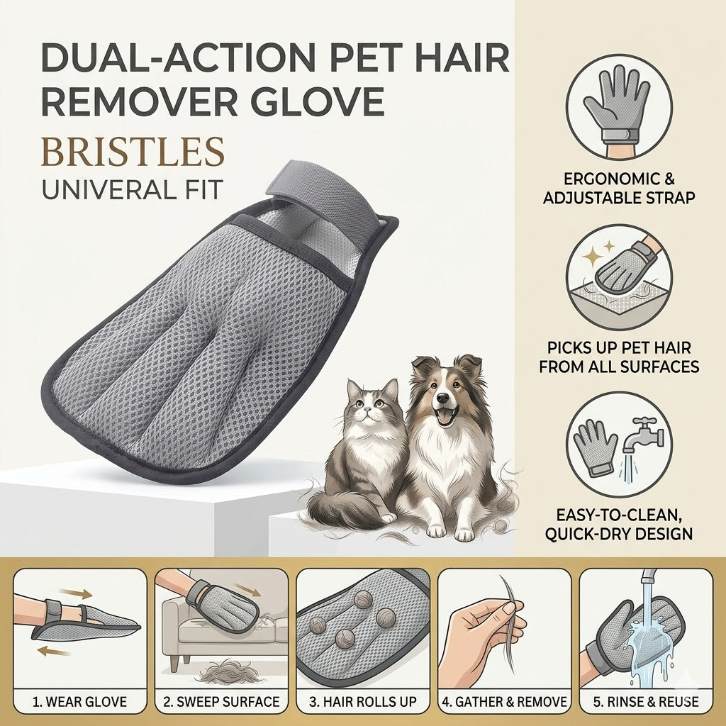 🐾 Pet Hair Remover Glove – Reusable Fur & Lint Cleaner for Cats & Dogs