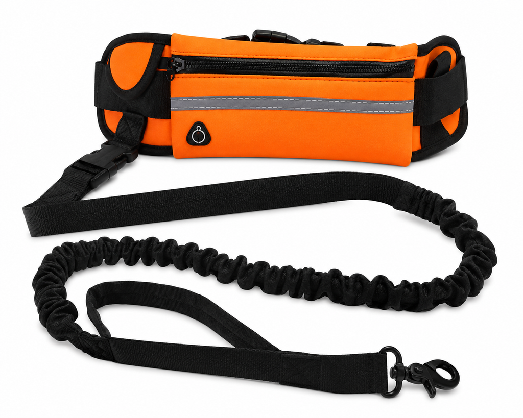 NEW Hands Free Dog Leash Pet Walking and Training Belt with Shock Absorbing Bungee Leash for up to 180Lbs Large Dogs Phone Pocket and Water Bottle Holder