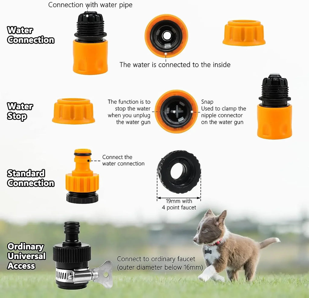 8-in-1 Pet Shower Sprayer with Soap Dispenser for Dogs & Cats – High Pressure Garden Hose Nozzle