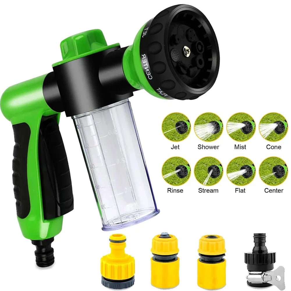 8-in-1 Pet Shower Sprayer with Soap Dispenser for Dogs & Cats – High Pressure Garden Hose Nozzle