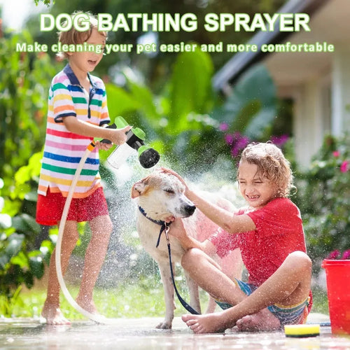 8-in-1 Pet Shower Sprayer with Soap Dispenser for Dogs & Cats – High Pressure Garden Hose Nozzle