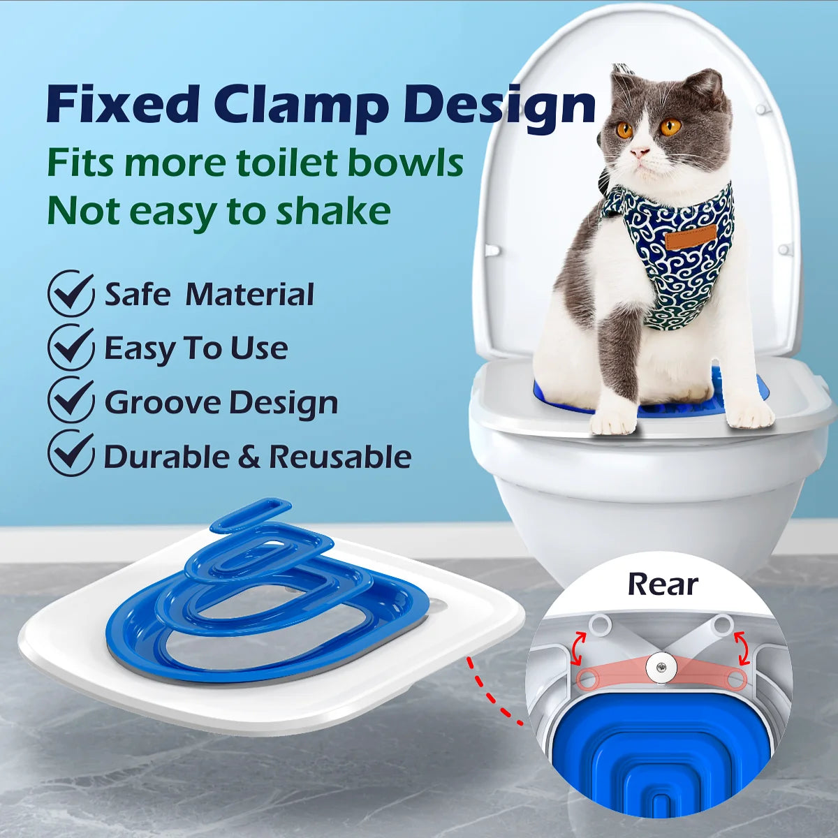 Cat Toilet Trainer Kit – Reusable Toilet Training System for Cats | Easy Installation