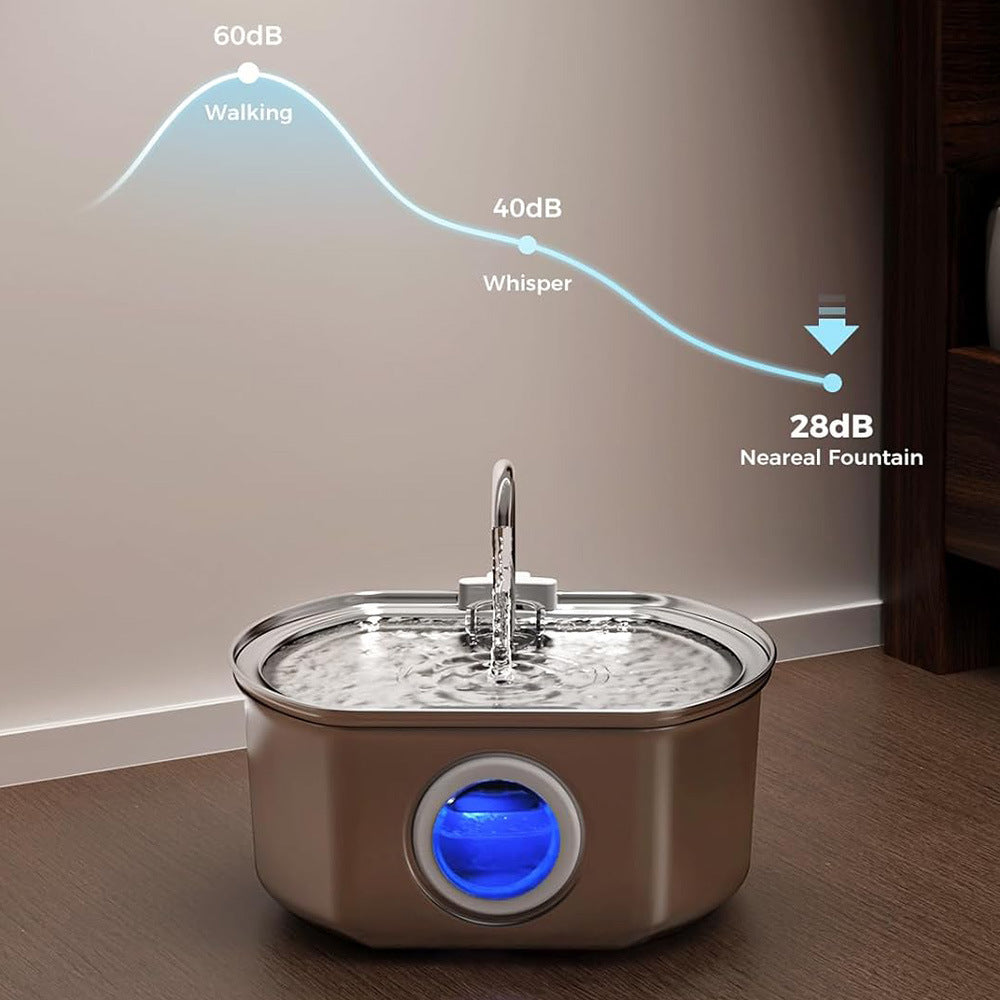 PawMart? Automatic Cat Water Fountain ? 3.2L Stainless Steel Pet Water Dispenser
