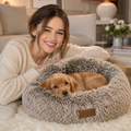 Dog Bed Cat Mat Round Large Pet House Long Plush Deep Sleeping Warm Bear Paw Shape Super Soft Cushion Calm Beds High Quality